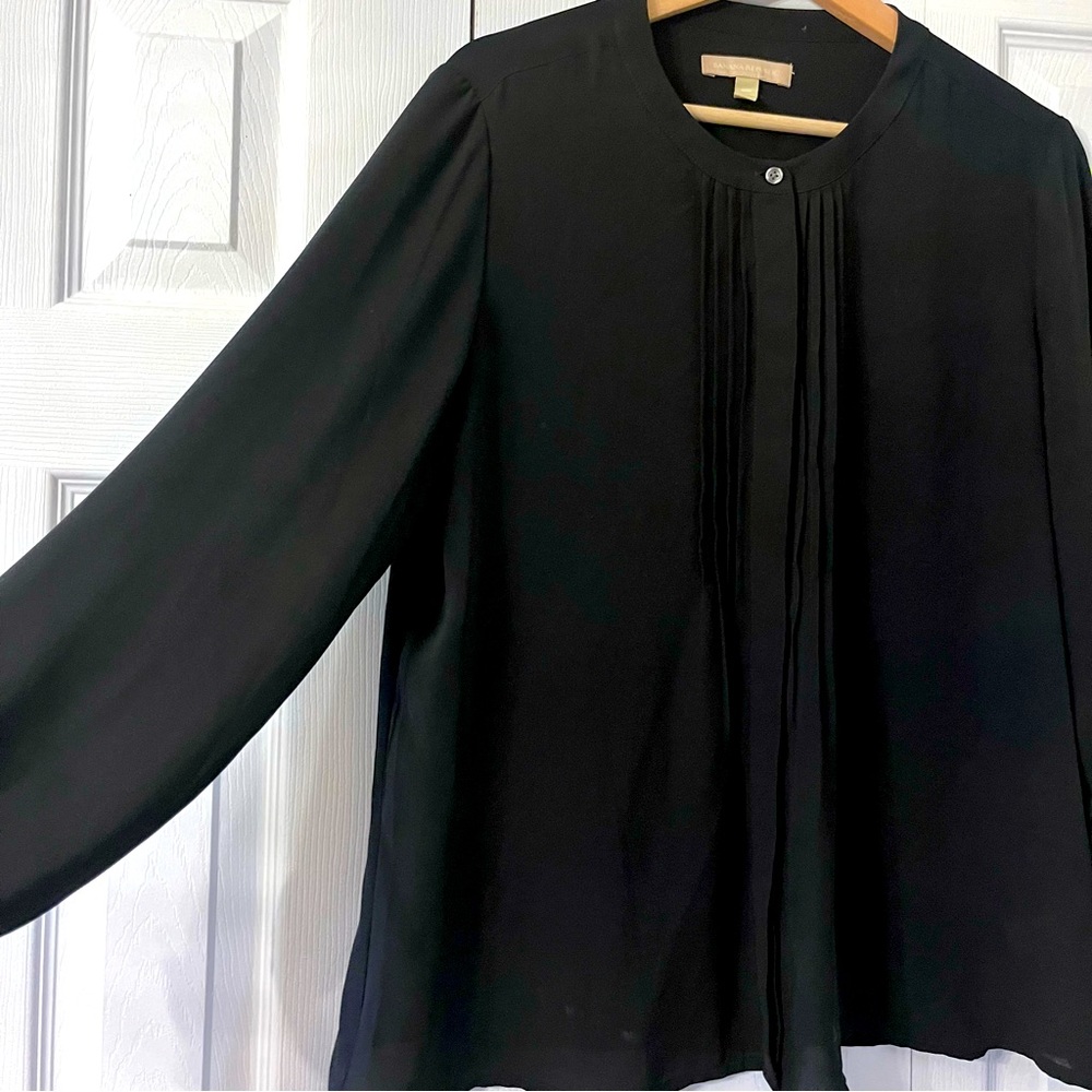 Banana republic black blouse pleated front size large